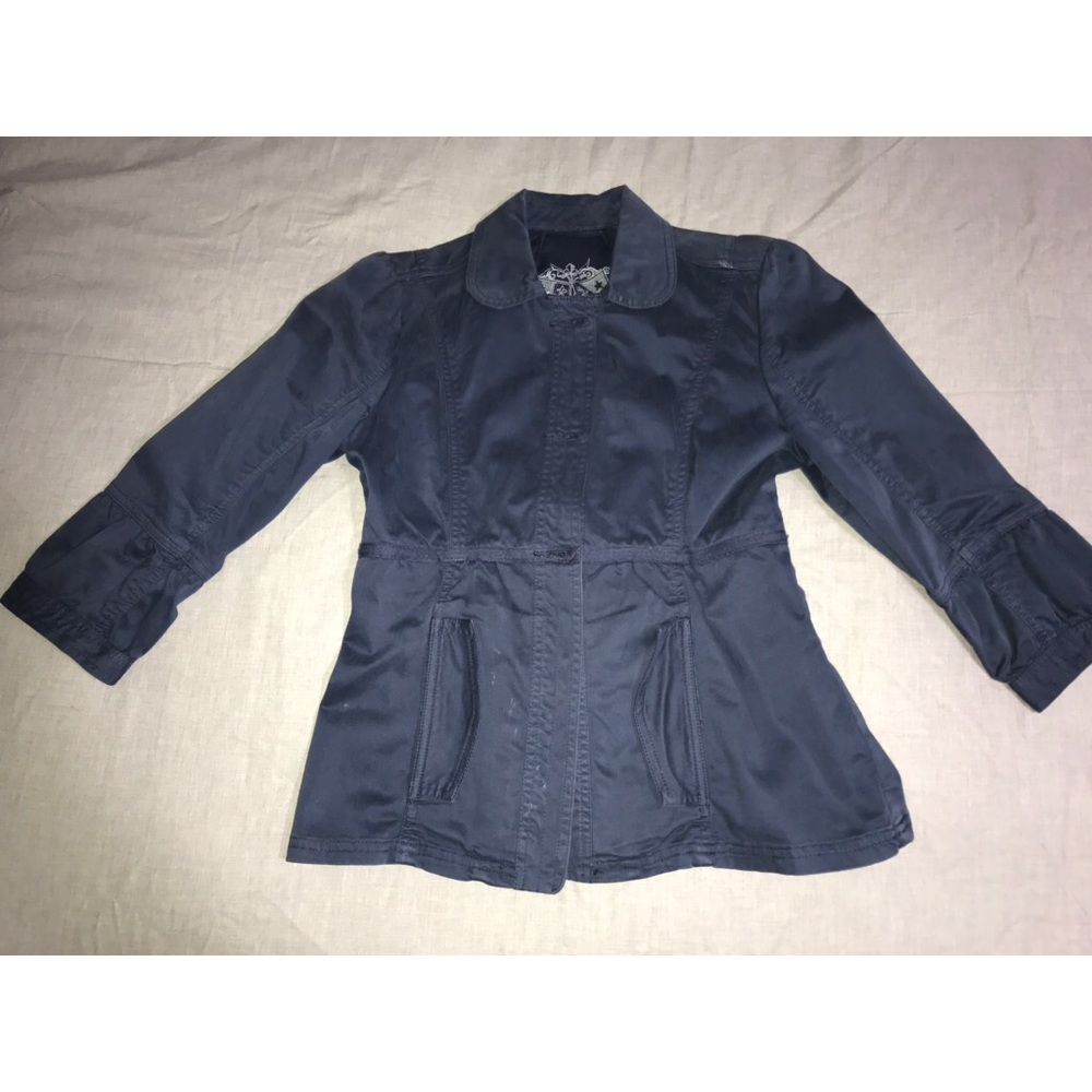Cropped Navy Utility Jacket